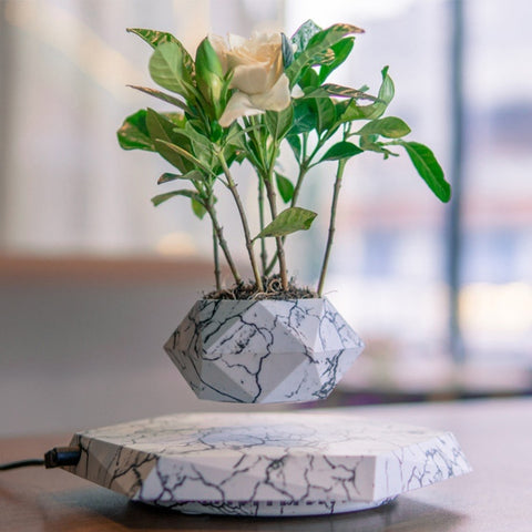 Levitating Plant Pot – Marble Finish Floating Planter for Modern Decor
