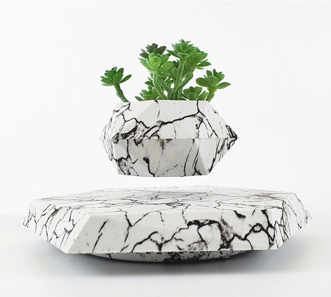 Levitating Plant Pot – Marble Finish Floating Planter for Modern Decor