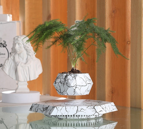 Levitating Plant Pot – Marble Finish Floating Planter for Modern Decor