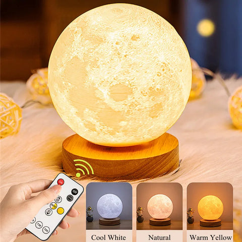 Levitating Moon Lamp – 3D Floating LED Light for Home & Office Decor