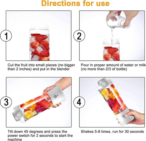 Portable USB Blender – 600ML Rechargeable Smoothie & Juice Mixer